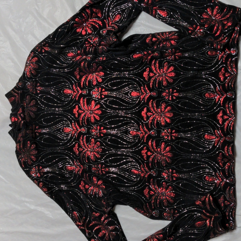 1849 Authentic Ranchwear Vtg Glitter Floral Whimsygoth Long Sleeve Western Shirt - Picture 6 of 8
